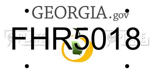 FHR5018 Georgia License Plate