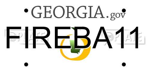 FIREBA11 Georgia License Plate