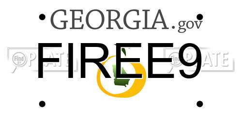 FIREE9 Georgia License Plate