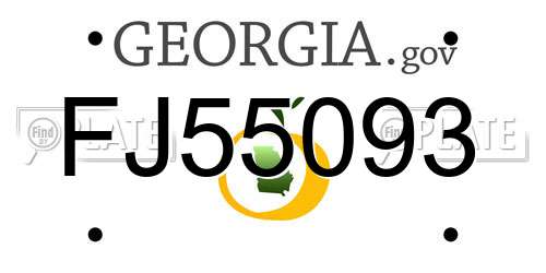 FJ55093 Georgia License Plate