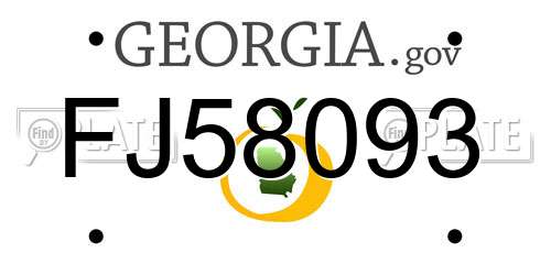 FJ58093 Georgia License Plate