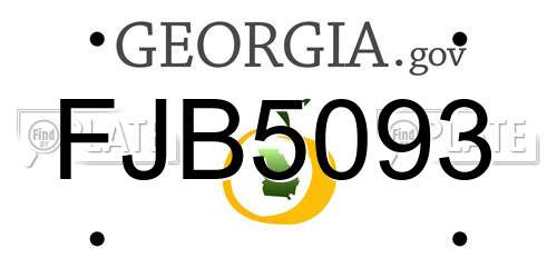FJB5093 Georgia License Plate