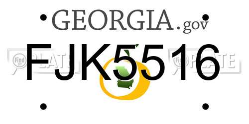 FJK5516 Georgia License Plate
