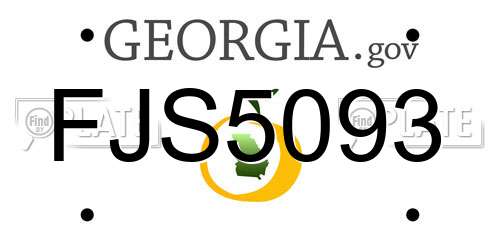 FJS5093 Georgia License Plate