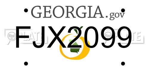 FJX2099 Georgia License Plate
