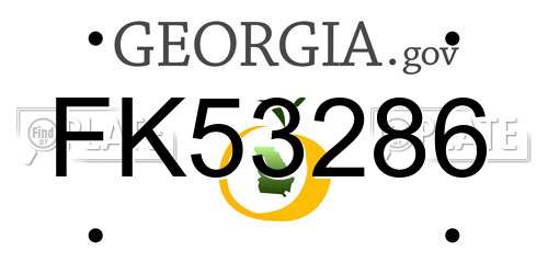 FK53286 Georgia License Plate