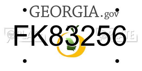 FK83256 Georgia License Plate