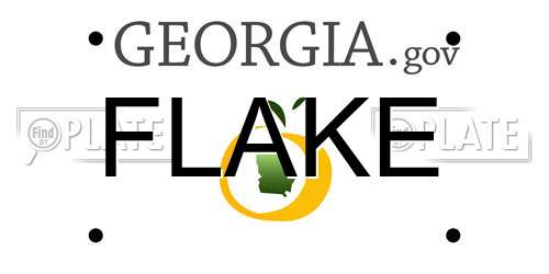 FLAKE Georgia License Plate