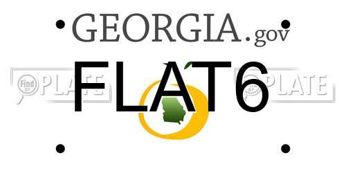 FLAT6 Georgia License Plate