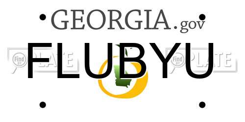 FLUBYU Georgia License Plate