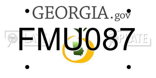 FMU087 Georgia License Plate