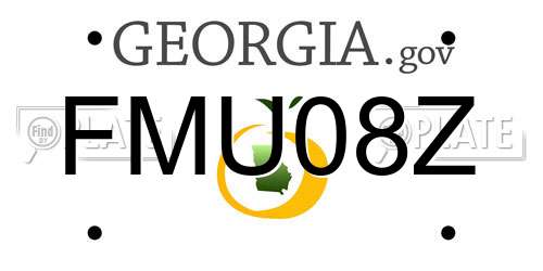 FMU08Z Georgia License Plate