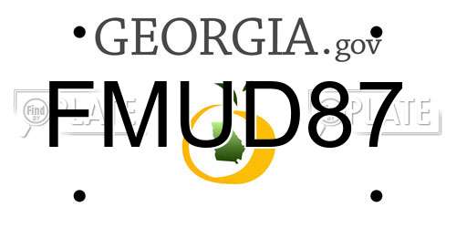 FMUD87 Georgia License Plate