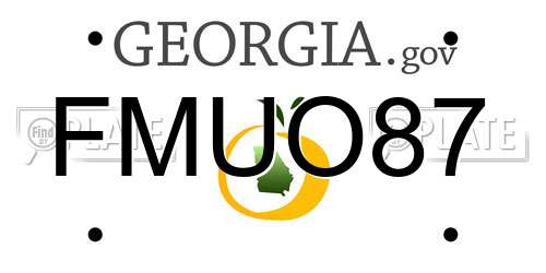 FMUO87 Georgia License Plate