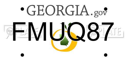 FMUQ87 Georgia License Plate
