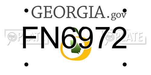 FN6972 Georgia License Plate