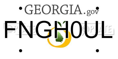 FNGH0UL Georgia License Plate