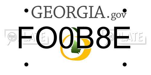 FO0B8E Georgia License Plate