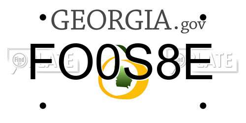 FO0S8E Georgia License Plate