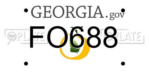 FO688 Georgia License Plate