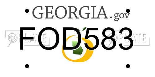 FOD583 Georgia License Plate