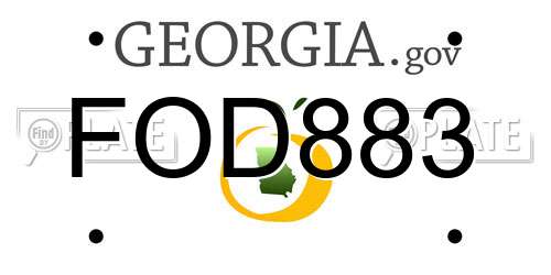 FOD883 Georgia License Plate
