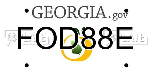 FOD88E Georgia License Plate