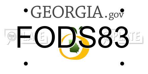 FODS83 Georgia License Plate