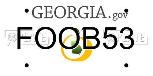FOOB53 Georgia License Plate