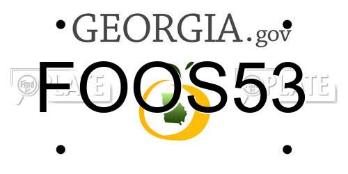 FOOS53 Georgia License Plate