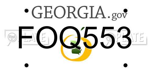 FOQ553 Georgia License Plate