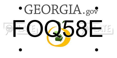 FOQ58E Georgia License Plate