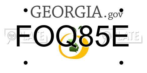 FOQ85E Georgia License Plate