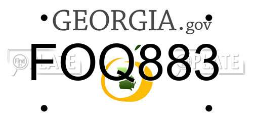 FOQ883 Georgia License Plate