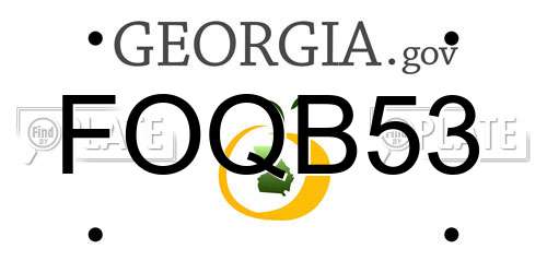 FOQB53 Georgia License Plate
