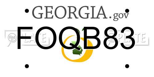 FOQB83 Georgia License Plate