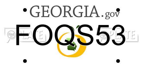 FOQS53 Georgia License Plate
