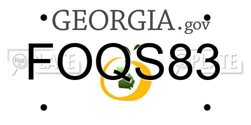 FOQS83 Georgia License Plate