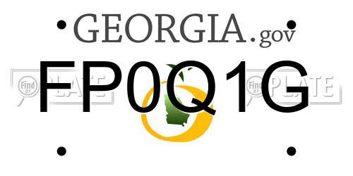 FP0Q1G Georgia License Plate