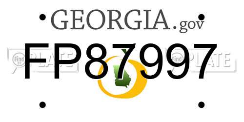 FP87997 Georgia License Plate