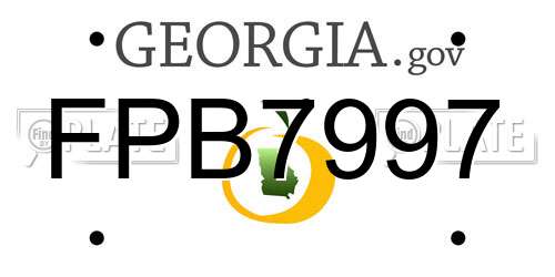 FPB7997 Georgia License Plate