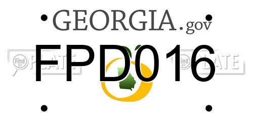FPD016 Georgia License Plate