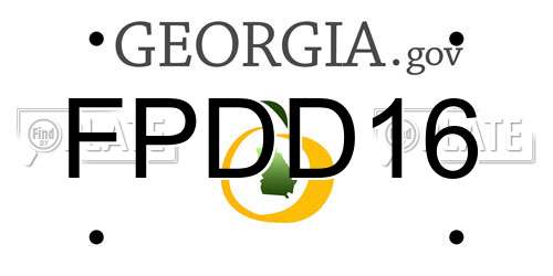 FPDD16 Georgia License Plate