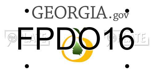 FPDO16 Georgia License Plate