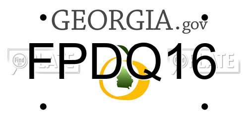 FPDQ16 Georgia License Plate