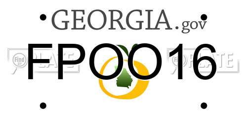 FPOO16 Georgia License Plate
