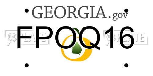 FPOQ16 Georgia License Plate