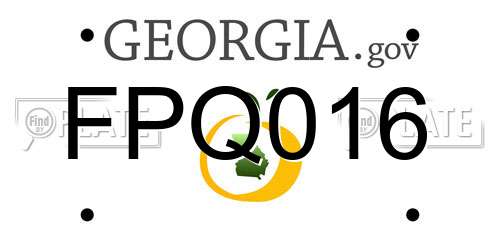 FPQ016 Georgia License Plate