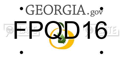 FPQD16 Georgia License Plate
