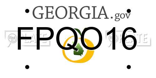 FPQO16 Georgia License Plate
